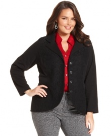 Add an on-trend layer to your looks this season with Style&co.'s plus size jacket, accented by lace insets.