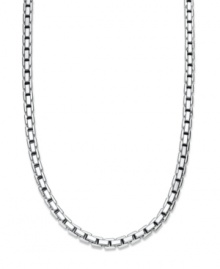 Just a touch of bold silver adds a little edge to any look with this sterling silver box chain necklace. Approximate length: 22 inches.