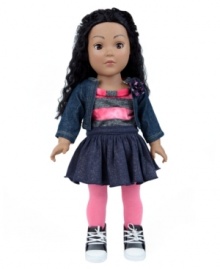 She'll want a doll as fashionable as she is and this doll from Madame Alexander will give her just that. At 18 inches tall, this Dollie & Me doll is styled in a denim jacket and skirt, striped shirt, pink leggings and high-top sneakers and is ready for playtime anytime.