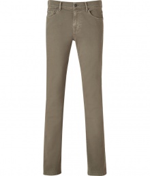 Comfortable and classic, these slim pants from Seven for all Mankind are a great alternative to jeans - Five-pocket styling, belt loops, logo detailed back pockets, slim cut - Wear with a cashmere pullover and retro-inspired sneakers or with a henley, a blazer, and motorcycle boots