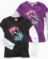 Your little girl will love the sparkles of this mock layered t-shirt by Puma.