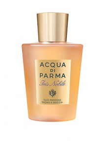 EXCLUSIVELY AT SAKS. A rich, yet delicate texture that leaves skin slightly fragranced with the feminine and elegant scent of Iris Nobile. An innovative formula, this oil creates an extraordinarily soft foam that transforms a bath into an indulgent luxury. Made in Italy. 6.7 oz. 