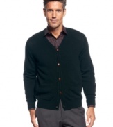 Make the last layer a sophisticated one with this Geoffrey Beene cardigan sweater.