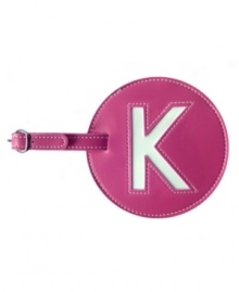 Give me a K! This big, easy-to-spot luggage tag is personalized with your initial, giving your bags an identity and helping them stand out on the luggage carousel.