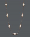 Make a solitary statement, or layer this sophisticated strand with other necklaces for a more modern look. Either way, this cultured freshwater pearl (6 mm) tin cup necklace is nothing short of extraordinary. Crafted in 14k rose gold. Approximate length: 18 inches.