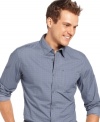 Slight peaching gives this shirt from Calvin Klein a luxurious look and feel you'll love.