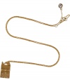 Equal parts edgy and cute, Marc by Marc Jacobs kitty necklace is a fun way to wear the brands iconic attitude - Crystal embellished kitty dog tag, lobster claw closure, adjustable length, crystal charm - Pair with Downtown cool separates and statement accessories