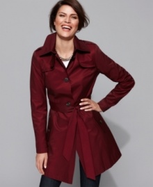 DKNY's lightweight trench is effortlessly chic and shields you from those windy days. This classic gets updated for the season with a slim, streamlined silhouette. (Clearance)