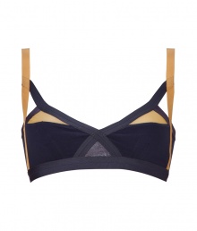 Spearheading the innerwear-as-outerwear trend, VPLs easy to layer pieces offer a fashion-forward alternative to lingerie - Two-tone multi-strap front with multicolored soft half-cups, adjustable straps - Pair with matching panties for stylish lounging or under a low-cut sleeveless top