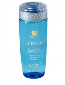 Named Best Eye Makeup Remover in InStyle magazine's Best of Beauty April 2009. Double-Action Eye Makeup Remover. Double-phase, fresh-as-water liquid eye makeup remover. Activates when shaken to gently whish away even waterproof eye makeup, while conditioning and refreshing the skin. Ideal for sensitive skin and contact lens wearers. Leaves eyes feeling cool and relaxed, with no oily residue. Ophthalmologist-tested for safety. 4.2 oz. 