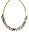 Sparkling and stunning. Adorned with glittering glass accents, RACHEL Rachel Roy's collar necklace conveys striking style. Crafted in gold tone mixed metal. Approximate length: 15 inches + 2-inch extender.