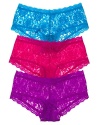 Girlish lace boyshorts in a flattering silhouette. Style #4812