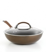 A deep, rich chocolate tone with a superior nonstick finish turns things up in the kitchen, making every meal a mixture of sophistication and ease. Constructed for professional performance with a hard-anodized construction, impact-bonded stainless steel base and dishwasher-safe finish. Lifetime warranty.