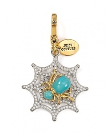 Get glowing girl. This Juicy Couture charm is oh so spooky, cast in brass with crystal accents.