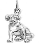 What's furry, friendly and totally fashionable? This adorable dog charm! Charm is set in polished 14k white gold with an open-back design. Chain not included. Approximate length: 9/10 inch. Approximate width: 3/5 inch.