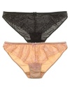 A smooth microfiber bikini with pretty lace detail on front and along sides of waist.