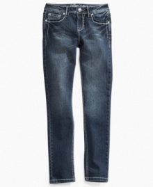 Stretch her wardrobe. Denim that gives flexibility and comfort, these skinny jeans from Revolution are cute and comfy.