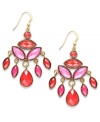 Scarlet fever. Cabochon beading in a chic crimson hue sets apart these elegant earrings from Style&co. Adorned with plastic beads, they're crafted in antique gold tone mixed metal. Approximate drop: 2 inches.