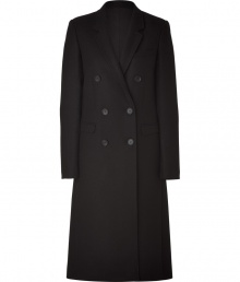 With refined menswear-inspired styling, this double-breasted wool-blend coat will add sophisticated dimension to your fall-ready look - Notched lapels, double-breasted, front button placket, large patch pockets, long fitted silhouette - Pair with a classic workweek ensemble, jeans, or a cocktail sheath