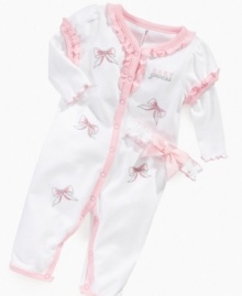 She'll be tied up in cuteness with this lovely graphic coverall from Guess.