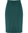 Sleek and chic, this easy to style pencil skirt from Schumacher is ultra-flattering without compromising comfort - Classic pencil silhouette, thin waistband, figure-enhancing back seaming details and slit, concealed back zip closure - Style with a tie-neck blouse, a blazer, and peep-toe pumps