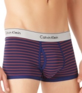 Created to celebrate the collection's 30th anniversary: Trunks inspired by the iconic Calvin Klein Underwear introduced in 1982, now updated with microfiber for the sleekest possible fit.