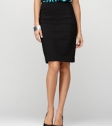 Smooth your shape with Style&co.'s pleated-back pencil skirt. The tummy control panel and comfort-fit elastic waistband give you control where you want it!