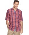 Add some plaid to your casual wardrobe with this shirt from Tommy Bahama and watch yourself get noticed.