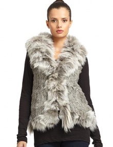 THE LOOKPlush rabbit and fox fur constructionWide flap collarConcealed hook-and-eye closureDual seam pocketsTHE FITAbout 25 from shoulder to hemTHE MATERIALRabbit fur/fox fur/acrylicCARE & ORIGINDry cleanFur origin: ChinaImportedModel shown is 5'8 (172½cm) wearing US size Small. 