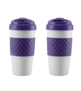 It can take the heat! Always have your favorite cup of Joe or brew of tea in hand with the convenience of these durable thermal mugs. Made for life on the go, each cup fits most standard cup holders, cleans up in the dishwasher and holds the perfect amount of your favorite hot beverage, so you can get through the day