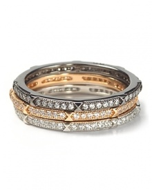 Crislu Micro Pave Octagon Stack Ring