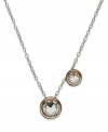 Add an effervescent aesthetic to your look. Studio Silver's light and airy pendant combines two crystal bubbles in an 18k gold over sterling silver bezel setting. Chain crafted from sterling silver for a unique two-tone look. Approximate length: 18 inches. Approximate drop: 1/4 inch.