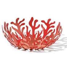 Designed by Emma Silvestris. Fruit holder colored with epoxy resin in red.