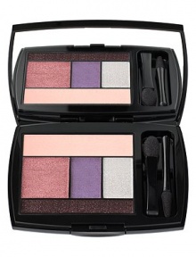 Infinitely luminous and sensationally smooth All-in-One Five Shadow Palette to brighten eyes. This versatile palette conveniently creates a full eye look for day or night. Experience the newest generation of luminosity as silky lustrous powders transparently wrap the skin, allowing a seamless layering of pure color for a silky sheen and radiant finish. Long wear 8 hour formula. Color does not fade and continues to stay true.