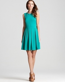 Aqua Dress - Ponte Pleat Front Fit and Flare