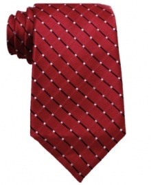 Pinpoint your dressed-up look with this grid tie from Geoffrey Beene.