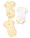 The perfect gift for a new mom, this unisex bodysuit set offers cute and comfy options for any newborn boy or girl.