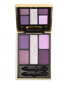 A new interpretation of the Yves Saint Laurent palette in a monochrome version. The special texture can be modelled to suit the desired look. Four matte, satiny or iridescent shades plus a highlighter coordinate around a single theme. These radiant harmonies are skillfully designed for a graduated approach to make-up. The shades can be applied alone or mixed together freely for a subtle tone-on-tone look. 