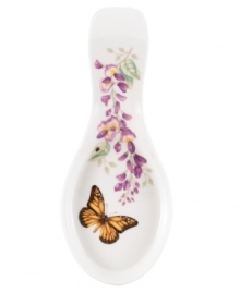 Spring is perpetually in season with whimsical accessories from Lenox dinnerware. Dishes from the Butterfly Meadow collection, like this beautiful porcelain spoon, feature colorful blooms and butterflies for a sweet, breezy scene instead of a tabletop mess. Qualifies for Rebate