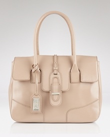 Badgley Mischka channel classic chic with this leather satchel. In a structured shape and premium Saffiano leather, this bag is built for luxe and lasting style.