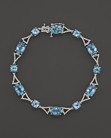 Badgley Mischka Blue Topaz And Diamond Bracelet