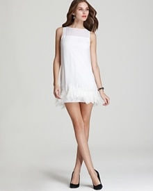 Made for the dance floor, this Bailey 44 dress touts a playful sequin- and feather-embellished hem.