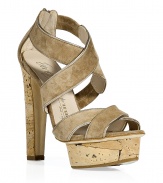 With a retro-meets-edgy style, these Le Silla cork platforms inject trend-right style to your daytime or evening ensembles - Front cork platform and high cork heel, crisscross front strap detail, back zip closure - Style with flared jeans and a billowy top for day or a floral mini dress and a boyfriend blazer for evening