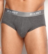 For the man who wants support without sacrificing comfort: A three-pack of the Essentials Contour Pouch Brief from 2(x)ist in soft cotton with seamless sides and back.