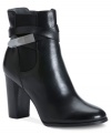 Clean lines make the polished style of Calvin Klein's Haylla booties come alive.