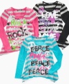 Three messages of cool! Planet Gold gets the word out with these fashionable long-sleeved tees she'll love. (Clearance)