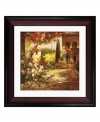 Escape to sunny Tuscany. A stone path leads the way to a quaint Italian villa in this heavenly art print. Flourishing pink roses, auburn leaves and statuesque cypress trees create a lush, inviting scene.