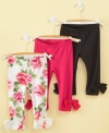 Take a bow. These easy on and off leggings add frilly flair to any outfit with darling bow details at the ankles.