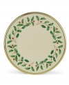 What finer things can there be than this? Part of an exquisite china collection from Lenox, this holiday dinnerware is detailed with a 24K gold trim.