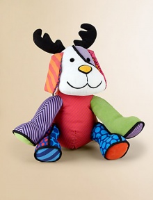 Spreading holiday cheer, this festive, cuddly reindeer will bring a smile to your little one's face with a vibrant patchwork pattern and renowned Jingle Bells tune.12W X 11HCottonWashable surfaceRecommended for ages 0+AAA batteries includedImported